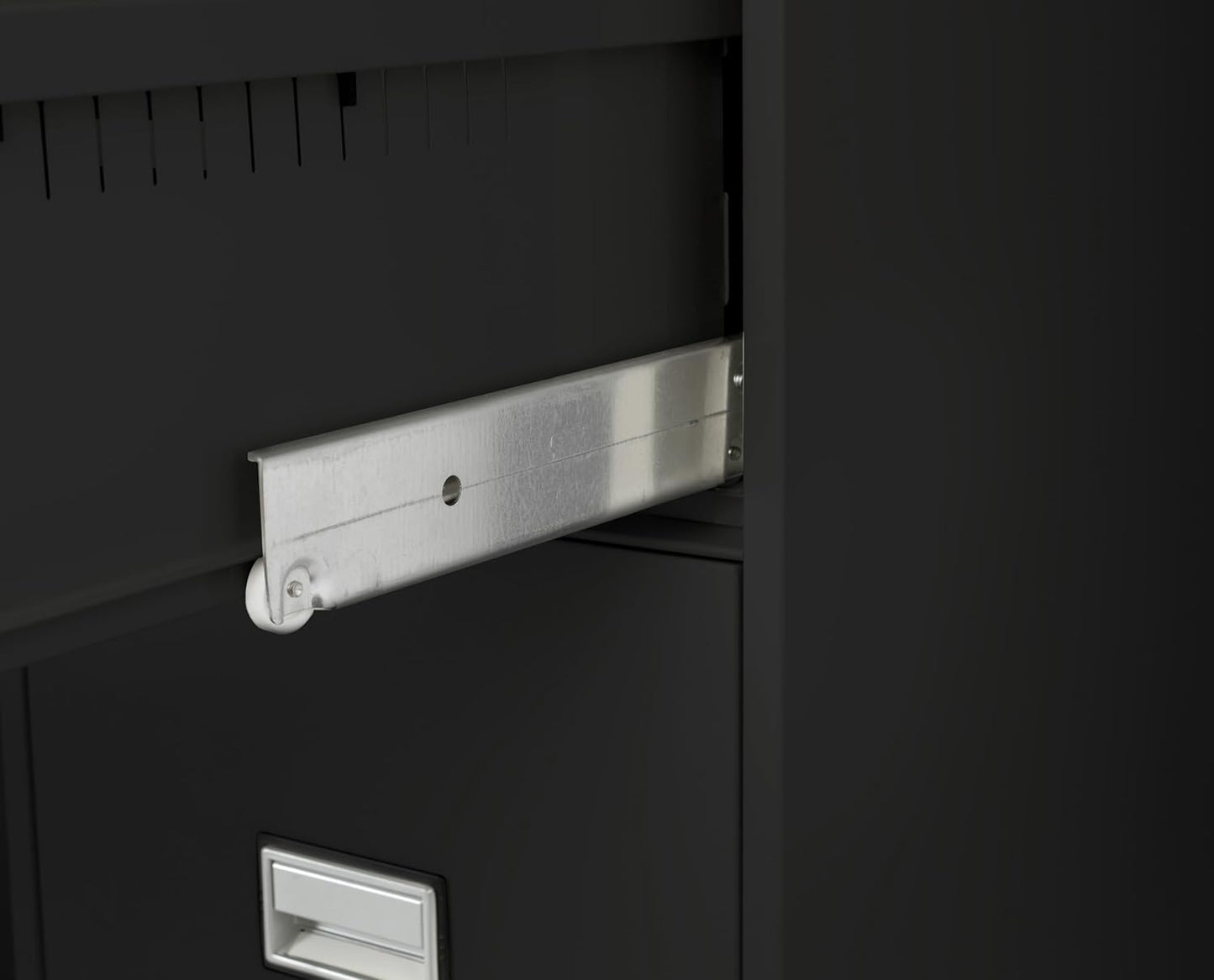 25 inch 4-Drawer Vertical Fireproof File Cabinet – Letter Size Filing – Key Lock – Water Resistant Seal – Fire and Impact Rated – Black Finish – Model LTR4W25B