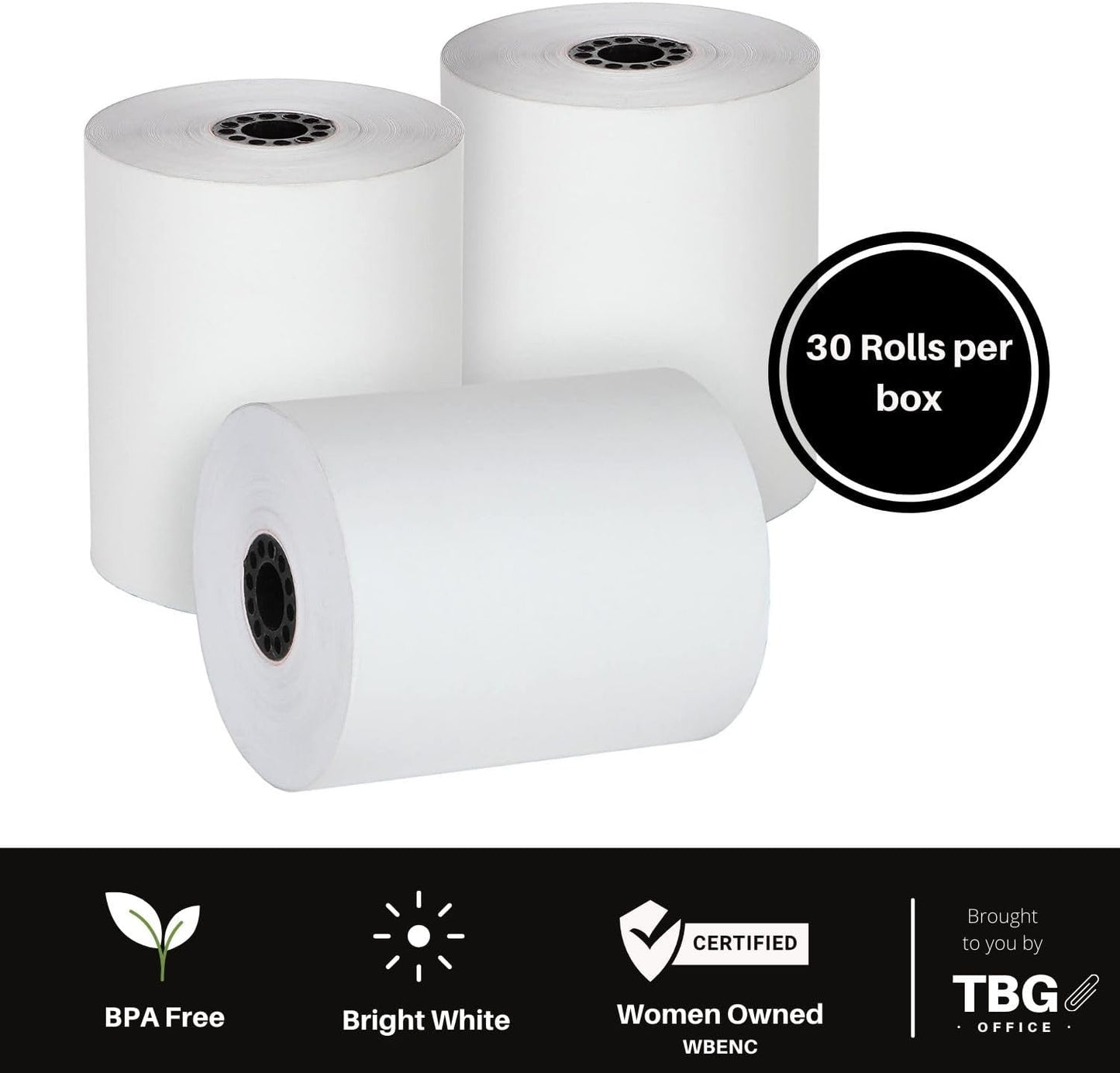 3 1/8” x 230' Thermal Paper Rolls - BPA FREE – MADE IN USA - Receipt paper rolls – Point of Sale Cash Register - Thermal printer paper - Credit Card Paper - for POS systems (1 Case - 30 Rolls)