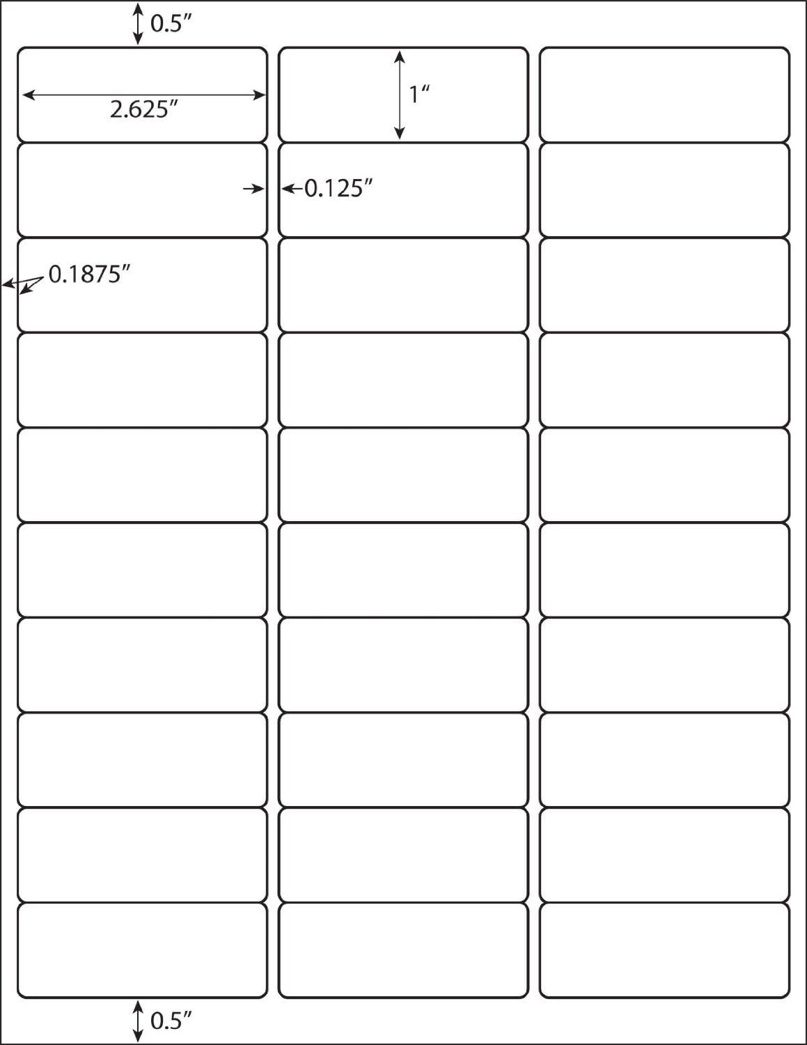30 UP Address Labels for Inkjet Printers 1" x 2-5/8", Pack of 4500 Labels