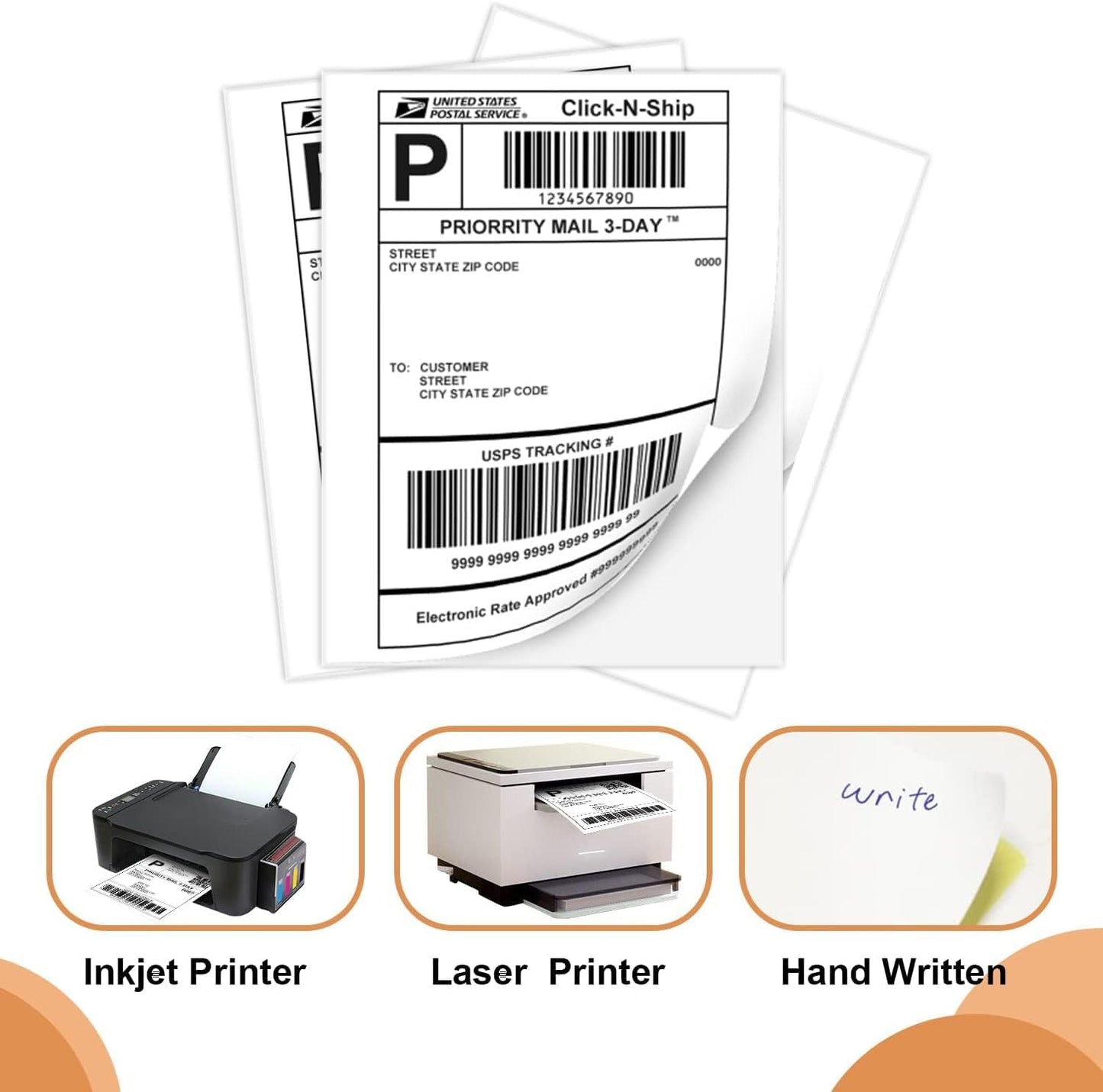 Full Sheet Labels 8.5 X 11, White Matte Sticker Paper, Laser/Inkjet Printing, 1 Up Shipping Mailing Address Storage Bin Stickers 8-1/2" x 11"(200 Sheets 200 Labels)