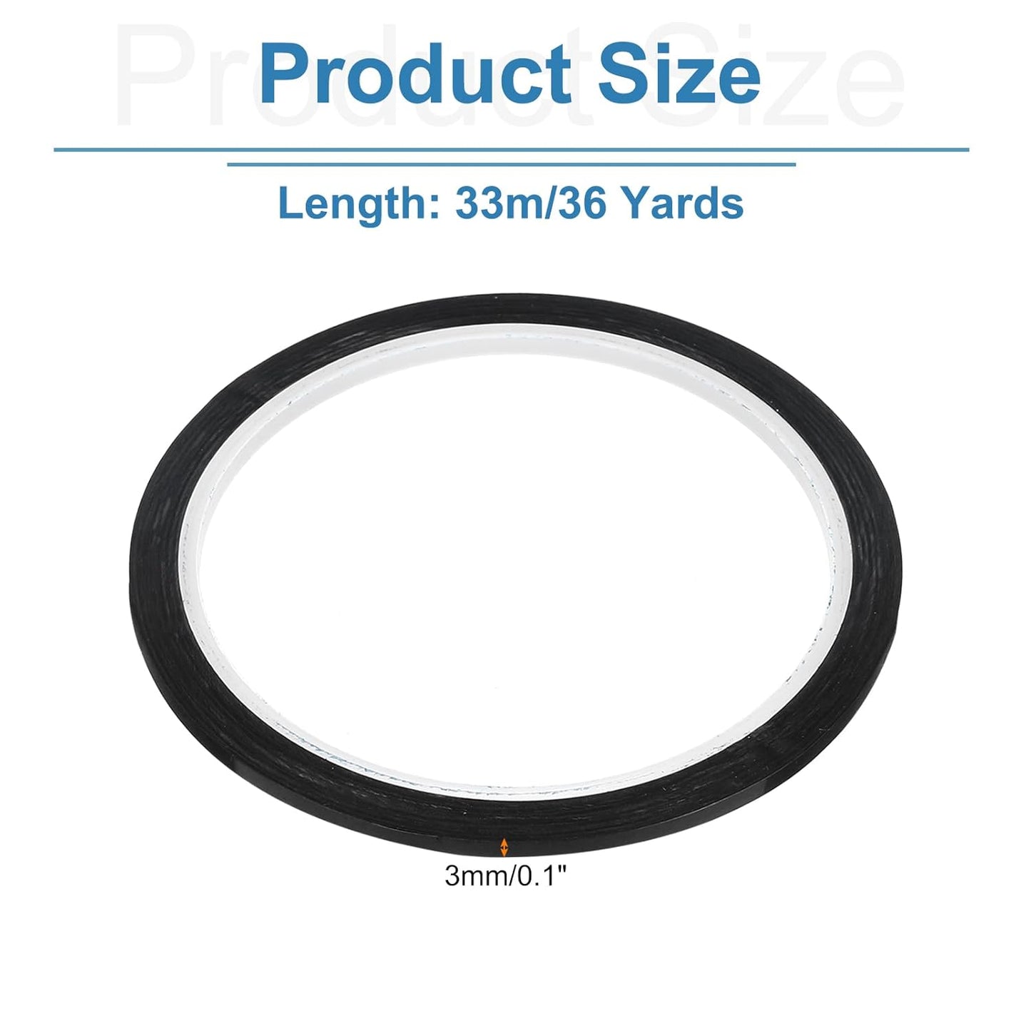 uxcell 1/8" x 36 Yard Graphic Tape Whiteboard Grid Marking Tape Pinstripe Chart Line, Black