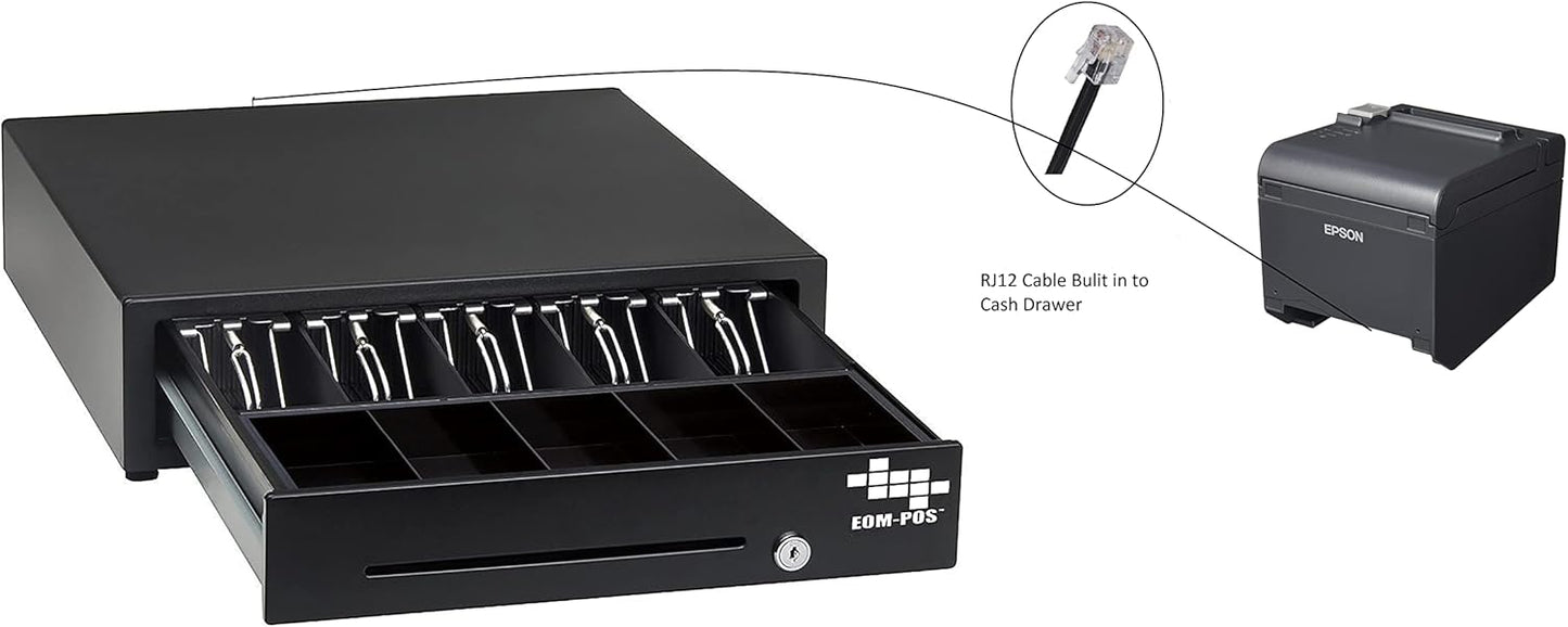 Hardware Bundle for Square - Cash Drawer, Mounting Brackets, Thermal Receipt Printer, Barcode Scanner [Compatible with Square Stand and Square Register]