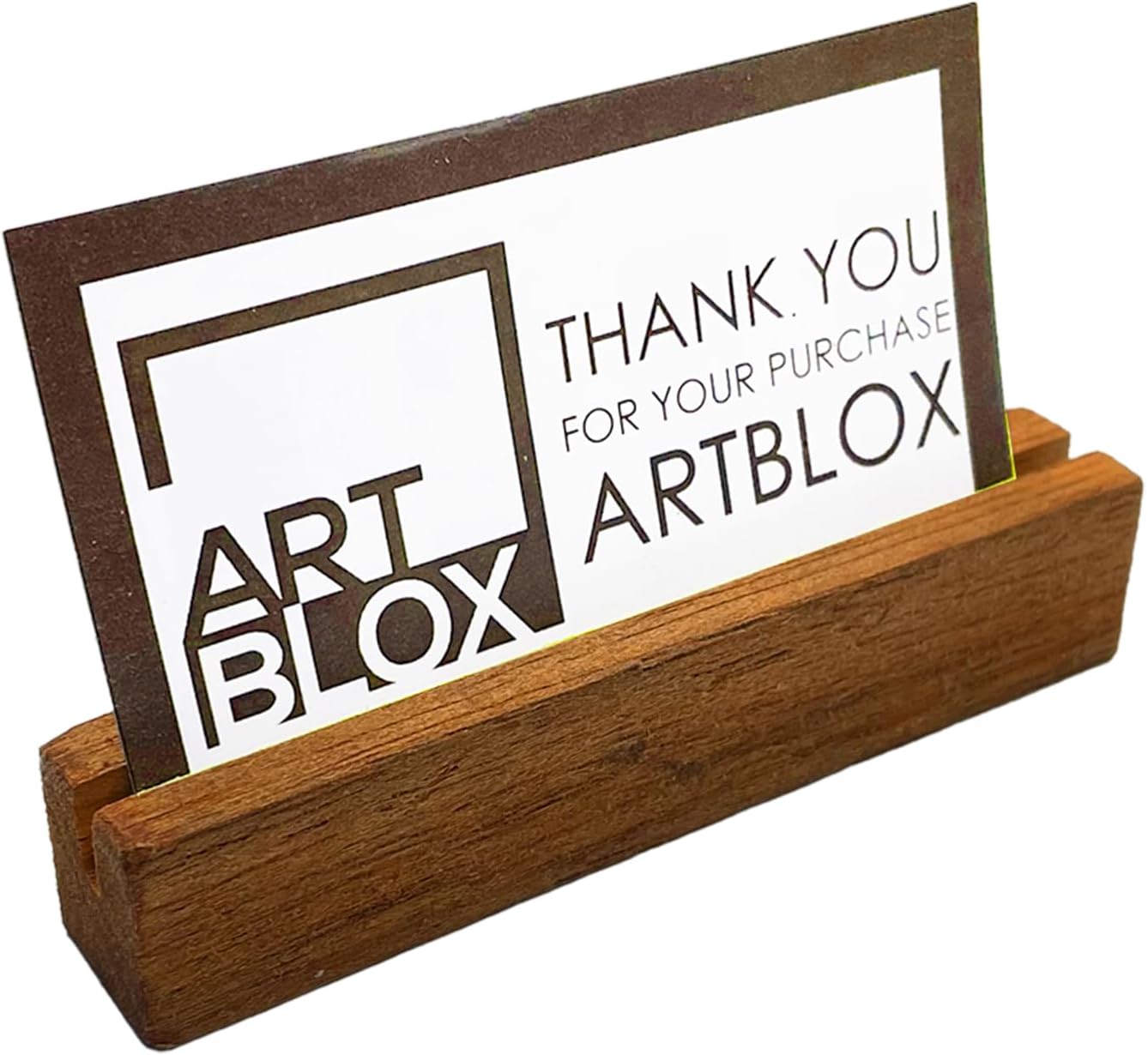 Artblox Personalized Office Desk Name Plate and Business Card Holder | Clear Acrylic Glass with Teak Wood Stand | Sunflowers Design Customized with Your Name and Credentials Office Desk Decor