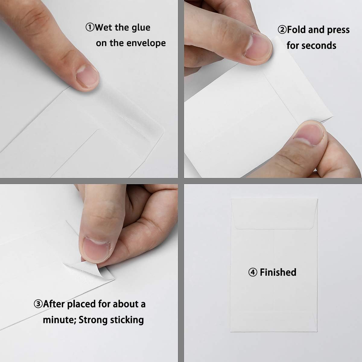 100 Pack White Small Coin Envelopes Self-Adhesive Kraft Paper Seed Envelopes Mini Parts Small Items Stamps Storage Packets Envelopes for Garden, Office or Wedding Gift (3.23"×4.53")