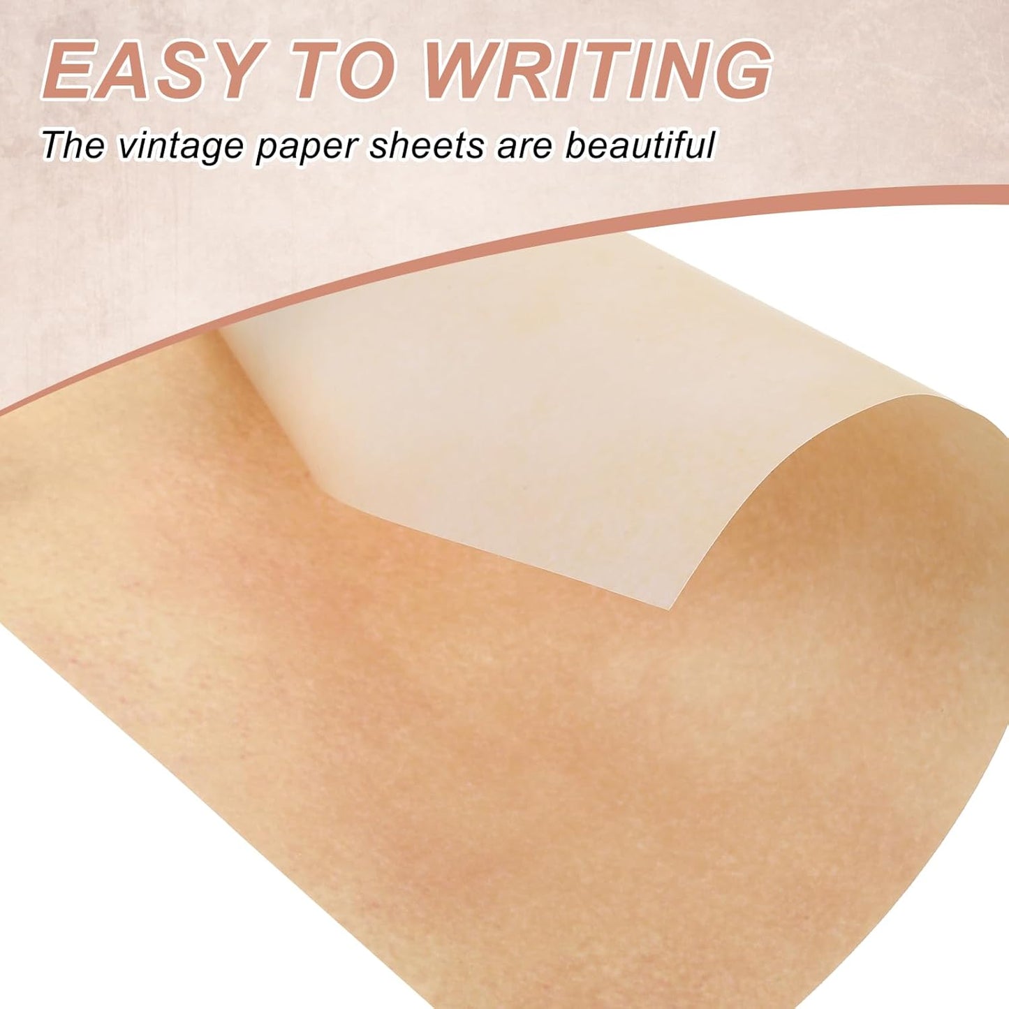 MECCANIXITY 24 Sheets Vintage Cotton Paper Printer Edge Paper Thick 120 GSM, Classic for Letter Writing, Invitations, Wedding-8 x 11 Inch,Brown Yellow Marks