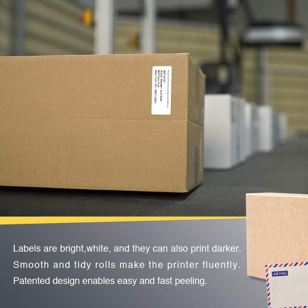 BETCKEY - 2.5" x 1" (64 mm x 25 mm) Multipurpose & Barcode Labels Compatible with Zebra & Rollo Label Printer,Premium Adhesive & Perforated [16 Rolls, 22080 Labels]