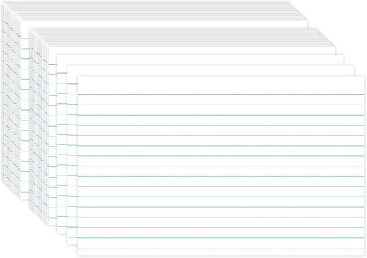 Index Cards 5x8, Ruled Index Cards, Flash Cards for Studying, White Index Cards, File Note Cards, Study Cards, Flash Cards, Study Cards, 100 Pcs Lined Index Flashcards for Office and School Supplies