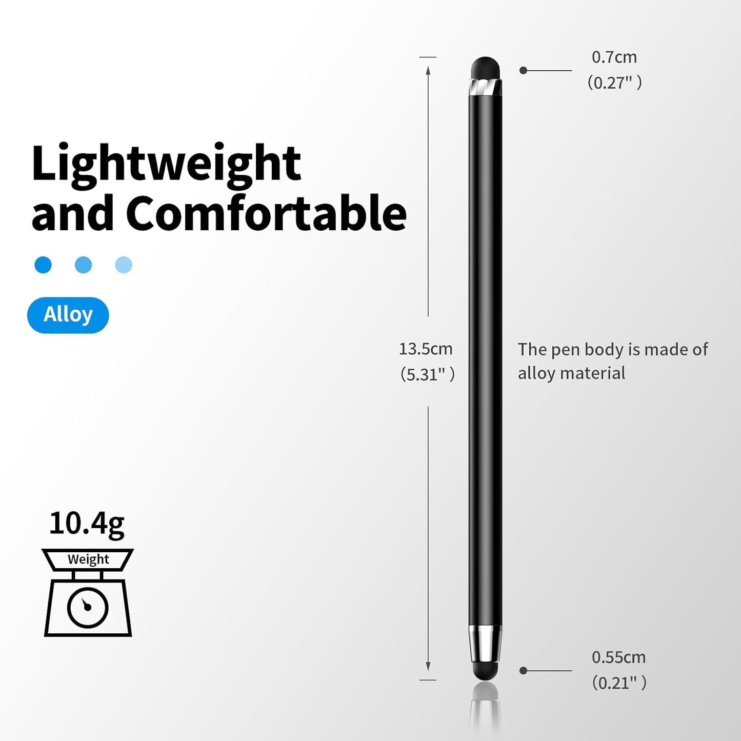 Stylus Pen for Touchscreen,5 PCS Stylus,Stylus 2-in-1 High Sensitivity Precision Suitable for Touch Screens of iPhone/ipad/Android Tablet(Black)