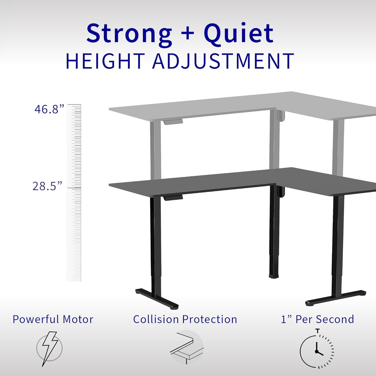 VIVO Electric Corner L-Shaped 84 x 63 in Standing Desk, Memory Height Adjustment, Light Wood Top White Frame, DESK-E3CTWC-84