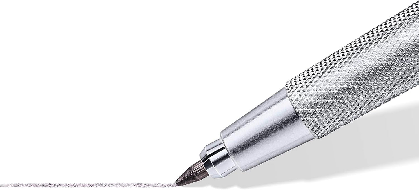 STAEDTLER Mars Tehnical Mechanical Pencil, 2mm (#2) Lead Holder with Built-in Sharpener - Drawing & Sketching Pencil with Metal Clip & Push-Button Lead Advance