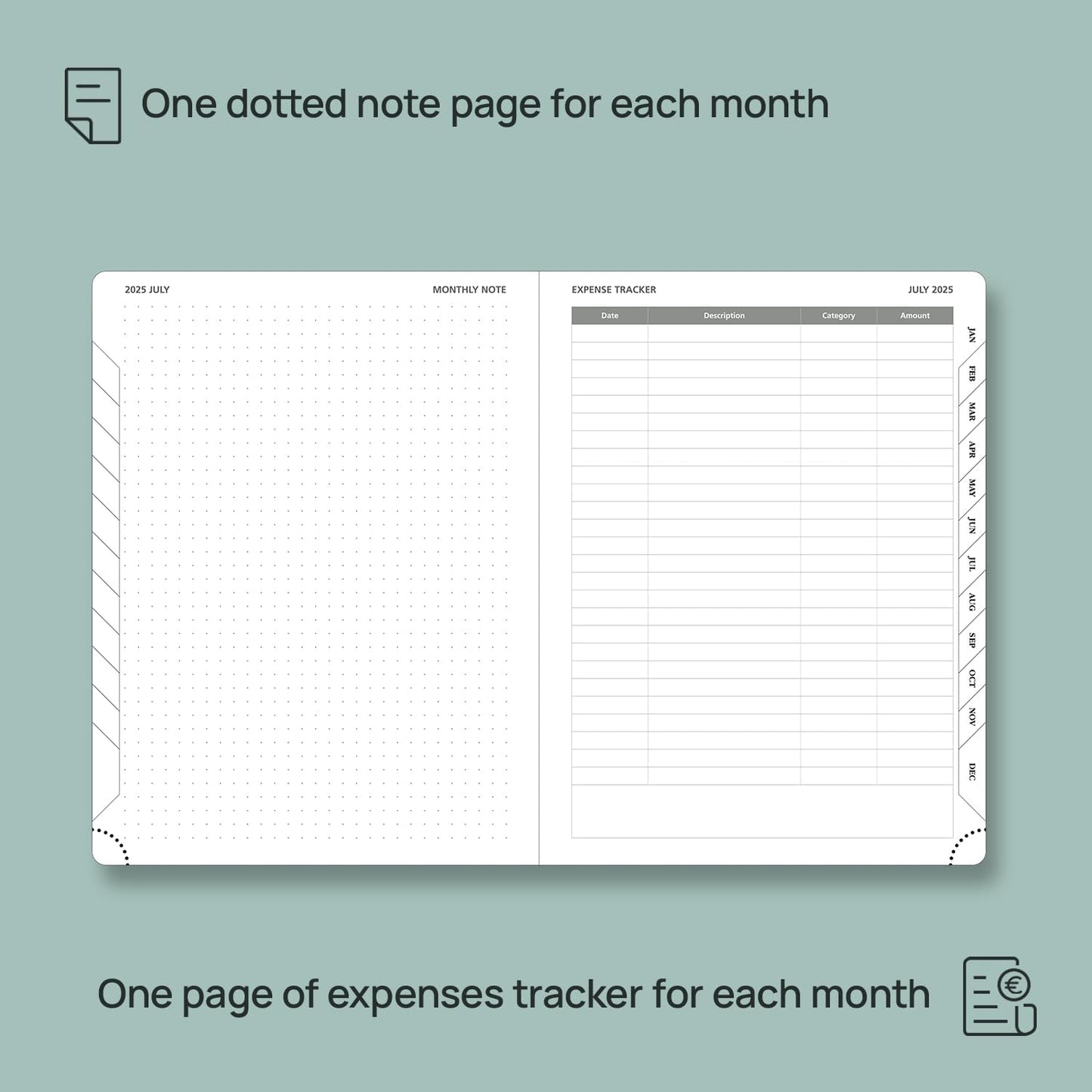 POPRUN Monthly Planner 2025-2026 (Medium- 6.5'' x 8.5'' Soft Cover), 18-Month Calendar Book (Jul.2025-Dec.2026), Calendar Planner with Monthly Tabs & Pocket, 100 GSM Paper - Purple