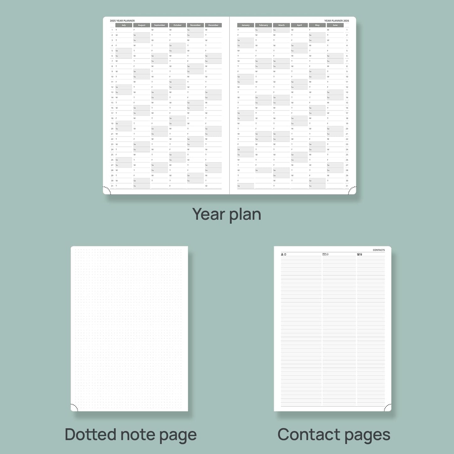POPRUN 2025-2026 Daily Planner One Page Per Day (Large - 8.25'' x 12'') - Academic Calendar (July 2025 - June 2026), 2025 Day Appointment Book with Monthly Tabs, Hardcover - Burgundy