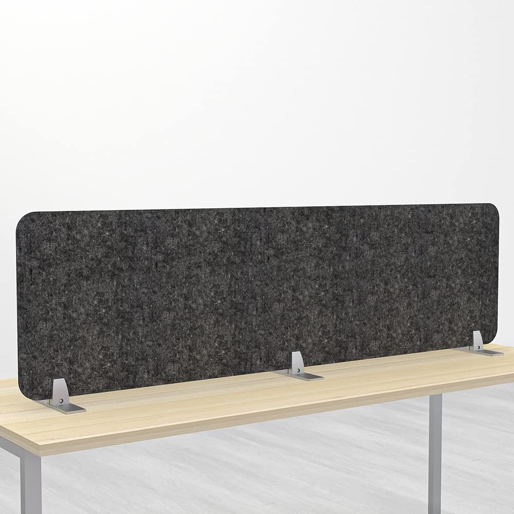 Freestanding Acoustic Desk Divider with Mount | Eco-Friendly Privacy Screen Panel | Noise Reducing Desk Partition | Tackboard Option & Easy to Install | Made from Recycled Plastic | Blue - 18" X 71"