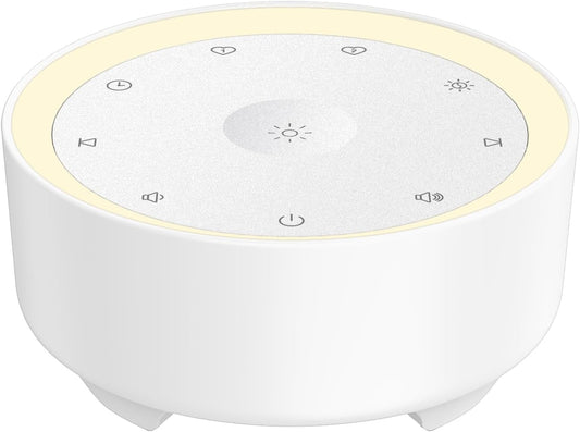 Kipcush Sound Machine & Night Light for Adults/Baby/Kid. White Noise Machine with Max 8H Timer & 20 Soothing Sleep Sounds. Small Size & Portable Design for Bedroom, Office, Travel. Favorites Buttons