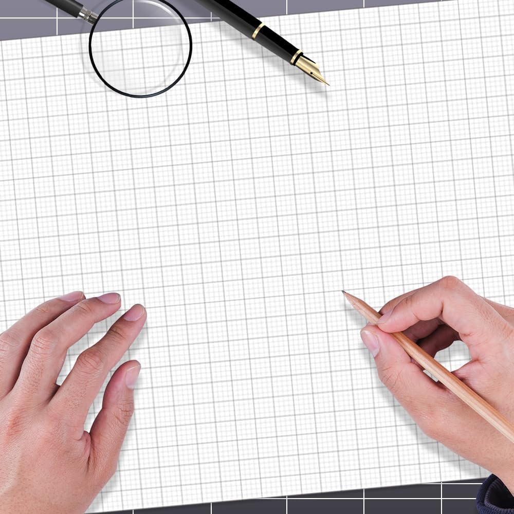 Graph Paper Pad - 36" x 24" Large Graph Paper, 30 Sheets/60 Pages, 4"x4" Ruled Grid Paper for Engineer Architect Designer Mathematician Draftsmen Sketch House Commercial Building Plan Drafting