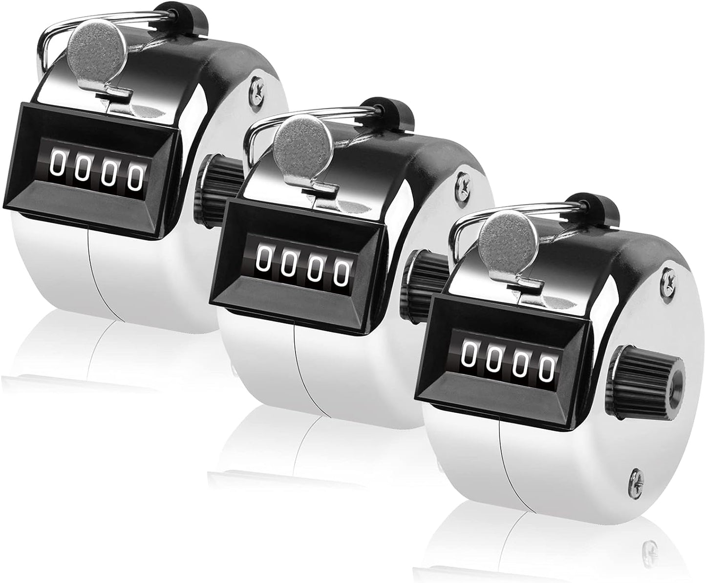 Tally Counter, 4-Digit Clicker Counter, Metal Hand Tally Counters Clicker Pitch Counter for Counting, Knitting, Coaching, Golf, Lap, Fishing