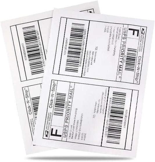 8.5" x 5.5" Half Sheet Self Adhesive Shipping Labels for Laser or Inkjet Printer (500 Labels)