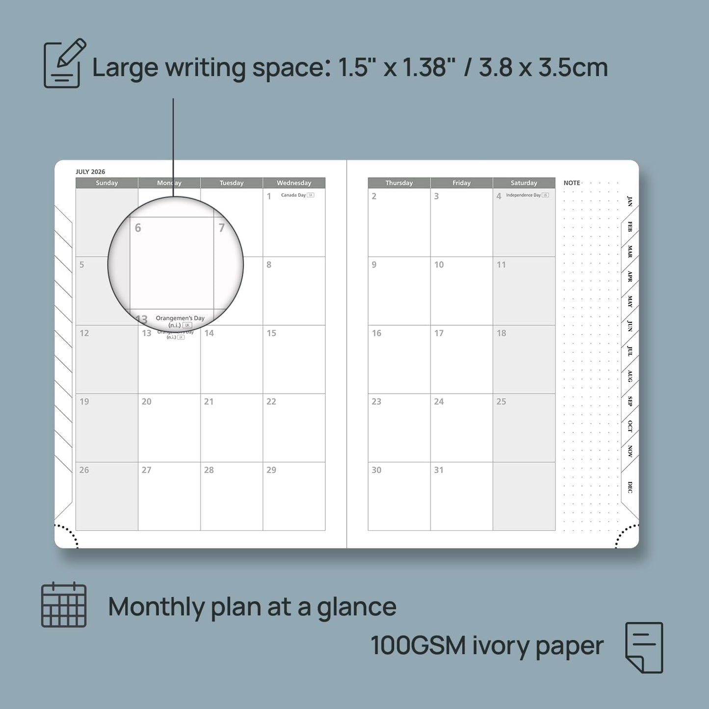 POPRUN 2026 Planner (Medium - 6.5'' x 8.5'') - 2026 Weekly Calendar ((Jan. 2026 - Dec. 2026) with Hourly Time Slots, Weekly/Monthly Appointment Book for Time Management - Leather Soft Cover - Brown