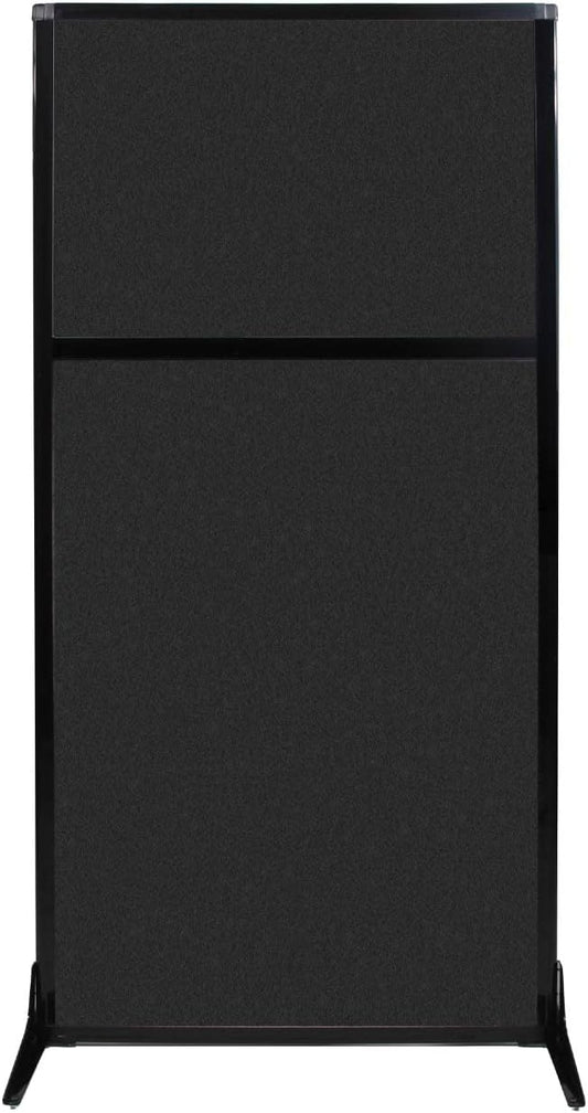 Versare Office Workstation Screen | Portable Wall Divider | Modern Cubicle | Freestanding Privacy Screen | Flexible Work Space | 1 Panel | 33" Wide x 70" Tall Black SoundSorb Panels