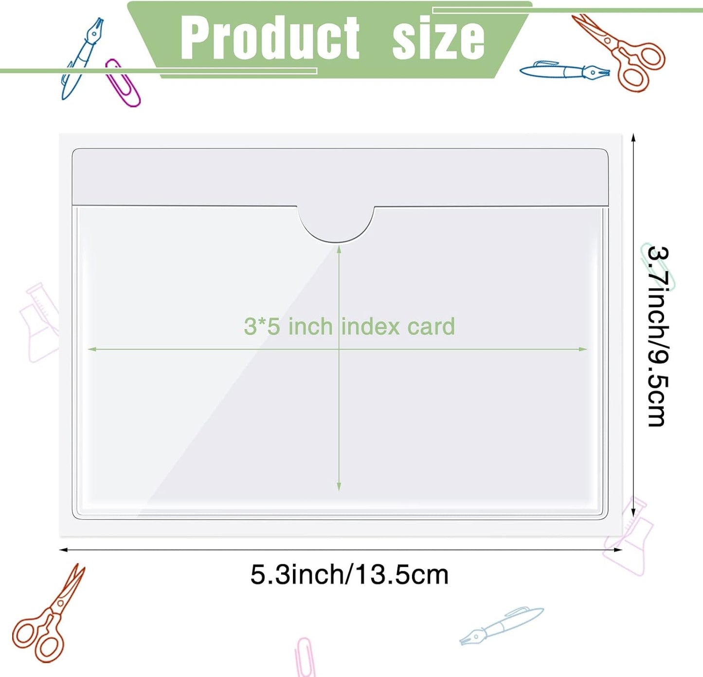 Chinco 30 Pcs Self Adhesive Pockets, Bin Labels for Storage Bins, Clear Pocket Label Sleeves, Plastic Index Card Holder with Top Open for Organizing Bins Box Drawer(3 x 5 Inches)