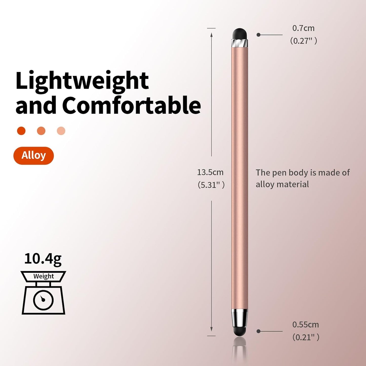 10 PCS Stylus,Stylus Pen for Touchscreen,Stylus 2-in-1 High Sensitivity & Precision Suitable for Touch Screens of iPhone/ipad/Android Tablets(10 Stylus Pen Rose Gold/Black + 20 Tips)
