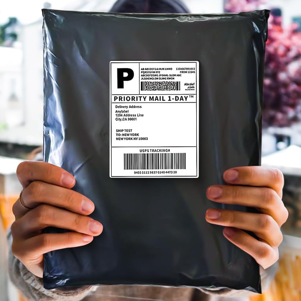 POLYSELLS 200 pcs 24x24 Inches Black Poly Mailers Shipping Envelopes, Strong Adhesive Sealing, Waterproof, and Tear-resistant Postal Mailing Bags for Clothing, Books, and Accessories