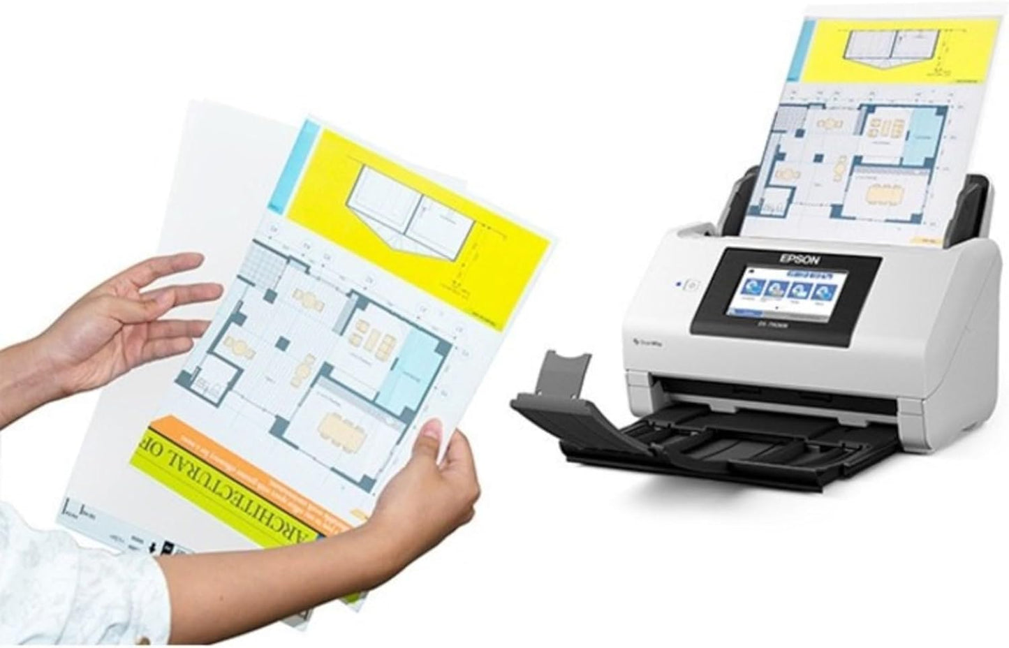 Epson DS-790WN Wireless Network Color Document Scanner for PC and Mac, with Duplex Scanning, PC-Free Scanning, 100-page Auto Document Feeder (ADF) and 4.3" Color LCD Touchscreen