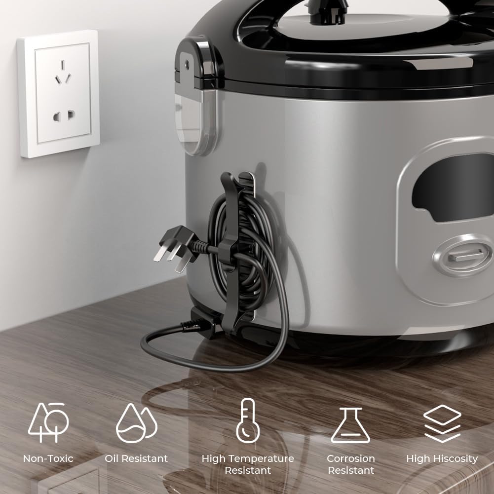 Cord Organizer | Organization and Storage for Kitchen Appliances,Cord Keeper,Cord Wrapper,Cord Holder for Air Fryer,Coffee Maker,Blender,Toaster,Table Lamps Cord-8 (White)