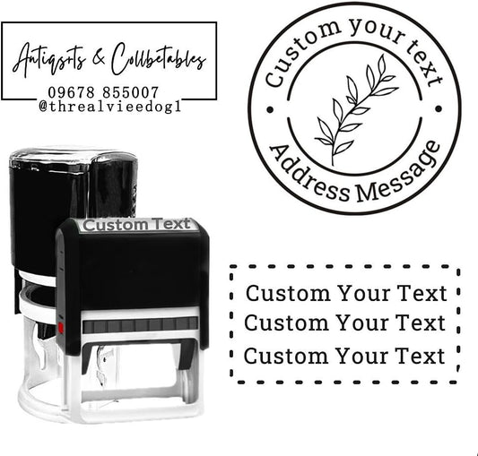 Multi-Size Custom Stamps Self Inking Personalized Logo Name Image Return Address Rubber Stamps for Office Business Personal Use(Rectangle-1.2x1.8inch)