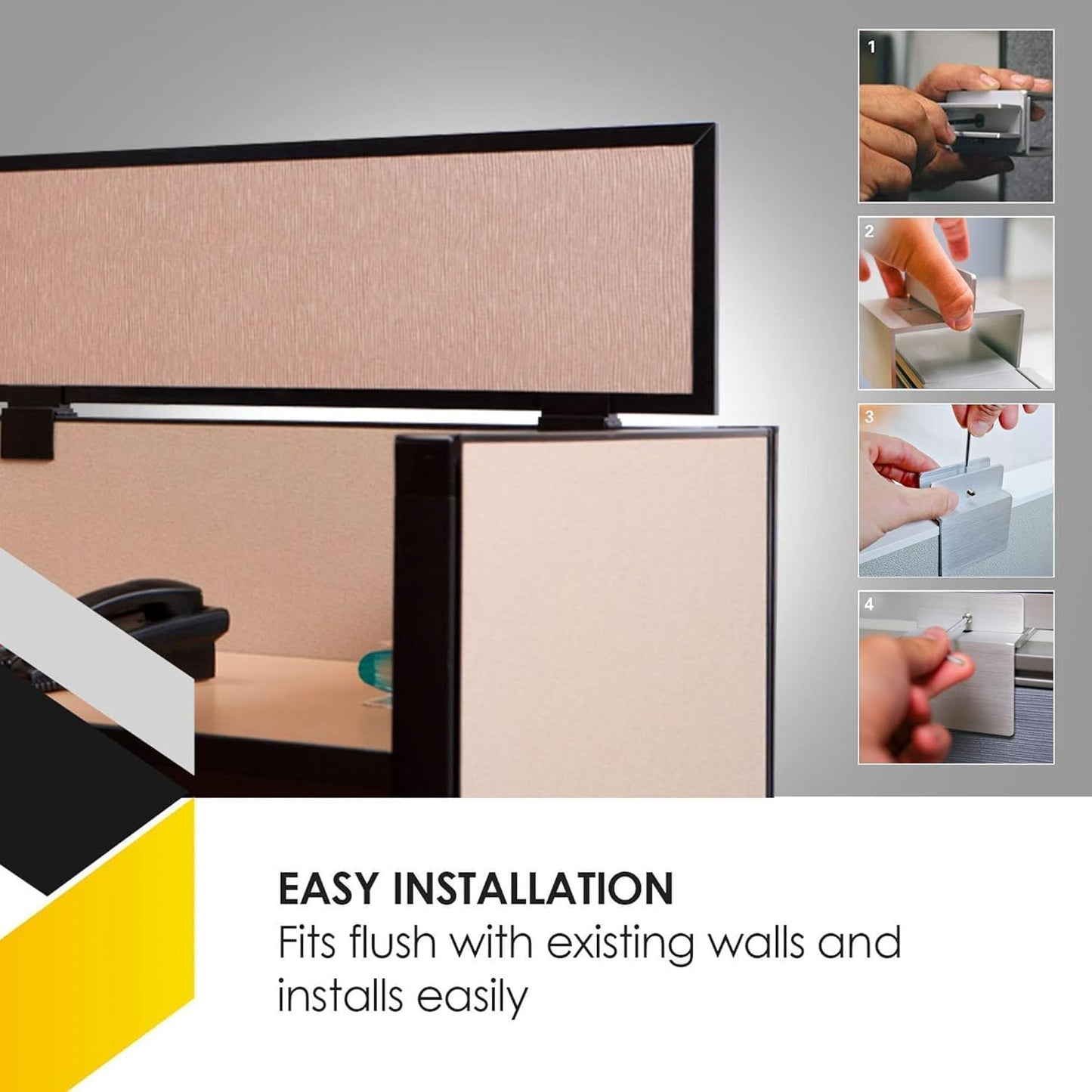 OBEX Acoustical Cubicle Privacy Screen Extender Desk Panel & Office Divider, Add Separation & Block Noise, 12" x 48", Overcast