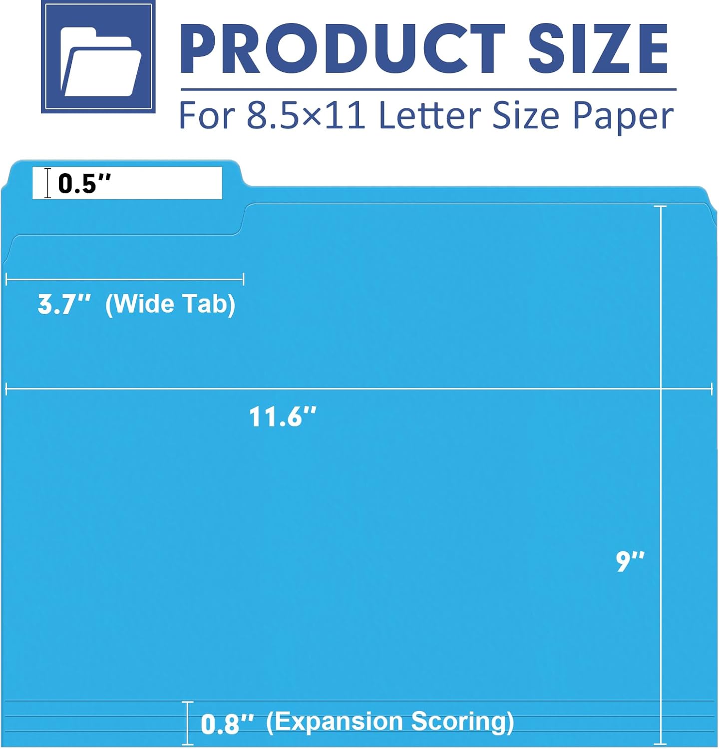 File Folder, PANDRI 120 Pack Colored File Folder, 1/3 Cut Tab, Letter Size, Assorted 6 Colors Filing Folder for Office School Business