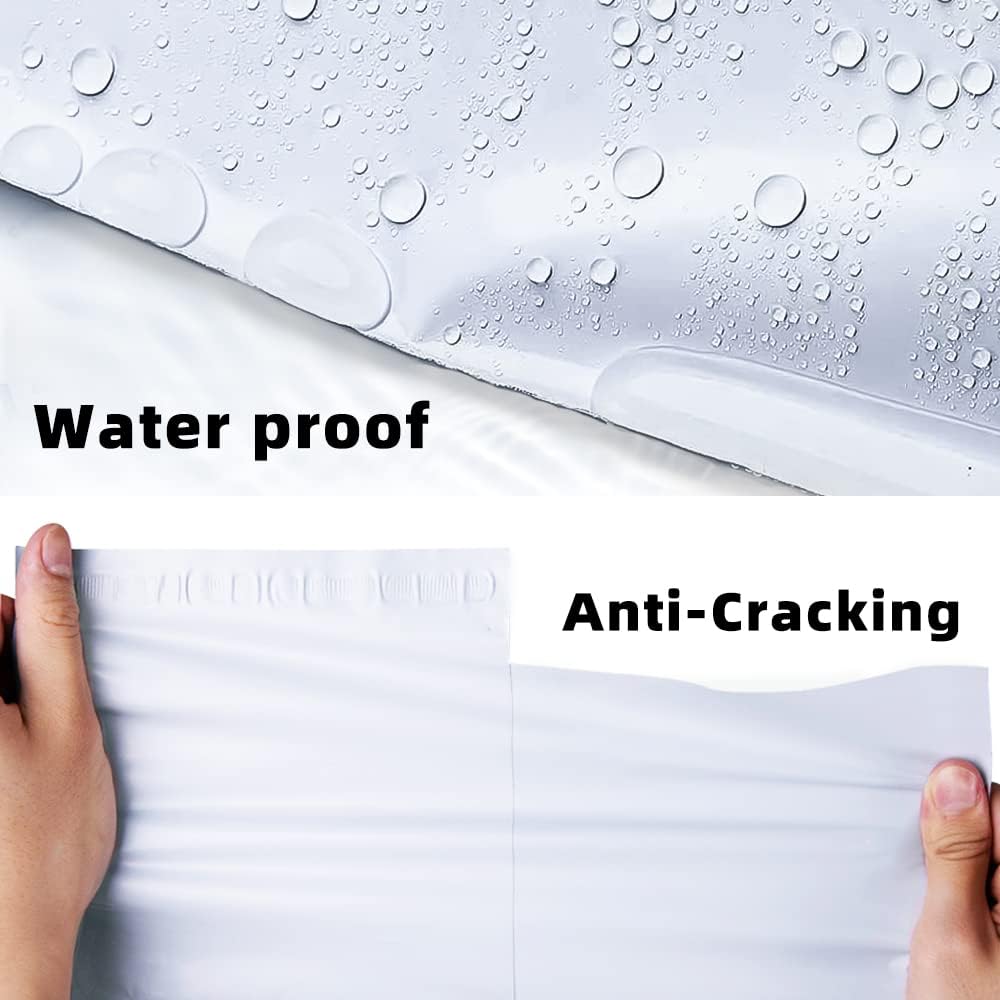 POLYSELLS 200 pcs 24x24 Inches White Poly Mailers Shipping Envelopes, Strong Adhesive Sealing, Waterproof, and Tear-resistant Postal Mailing Bags for Clothing, Books, and Accessories