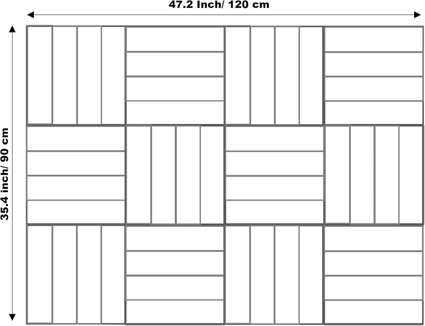 Large Cork Board Alternative - 12-Pack Felt Wall Tiles with Safe Removable Adhesive Tabs, Cork Wall Tiles Bulletin Board Home Office Essentials - Gray Marble