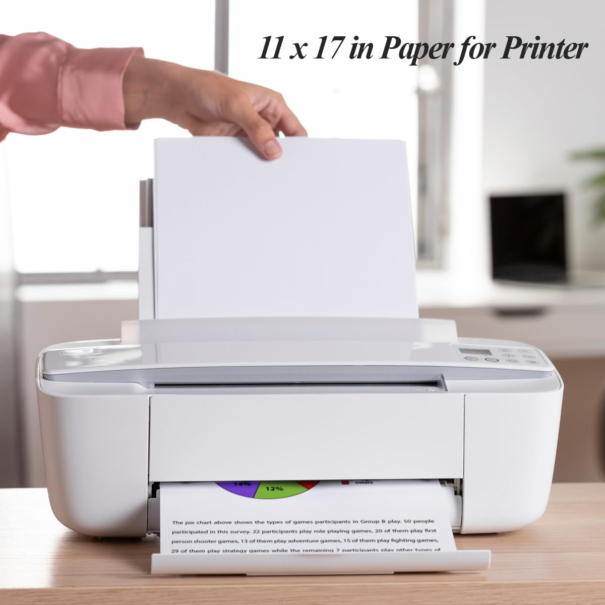 11" x 17" Blank Print Paper, 45Sheets/90Pages Blank Loose-Leaf Paper, DIY Template Printing in Office, 100gsm Blank Paper