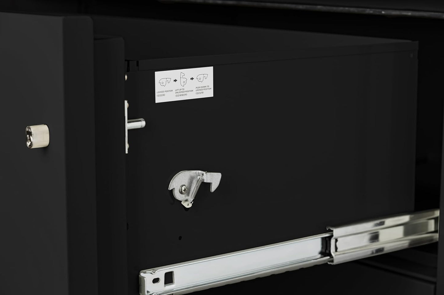 25 inch 2-Drawer Vertical Fireproof File Cabinet – Legal and Letter Size Filing – Key Lock – Water Resistant Seal – Fire and Impact Rated – Black Finish – Model LGL2W25B