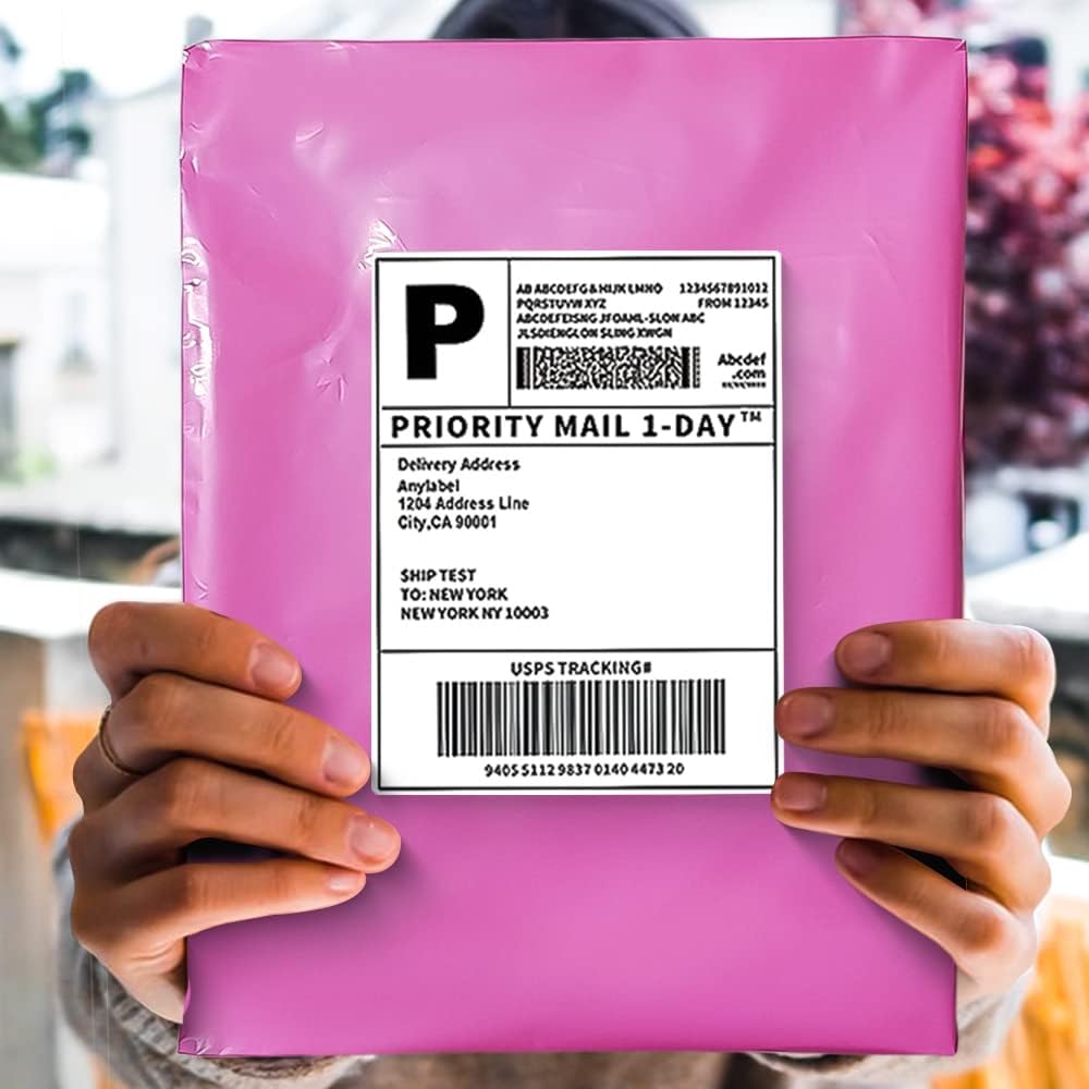 POLYSELLS 100 pcs 12x15.5 Inches Pink Poly Mailers Shipping Envelopes, Strong Adhesive Sealing, Waterproof, and Tear-resistant Postal Mailing Bags for Clothing, Books, and Accessories