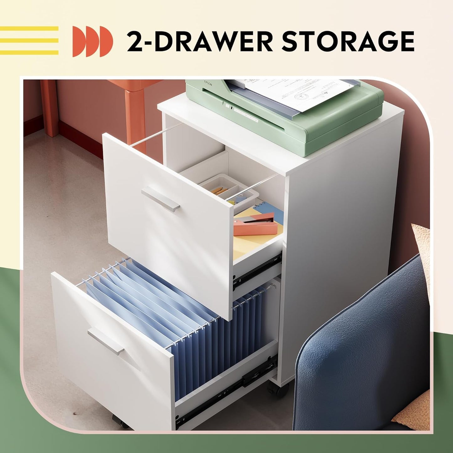 DEVAISE Wood Vertical File Cabinet