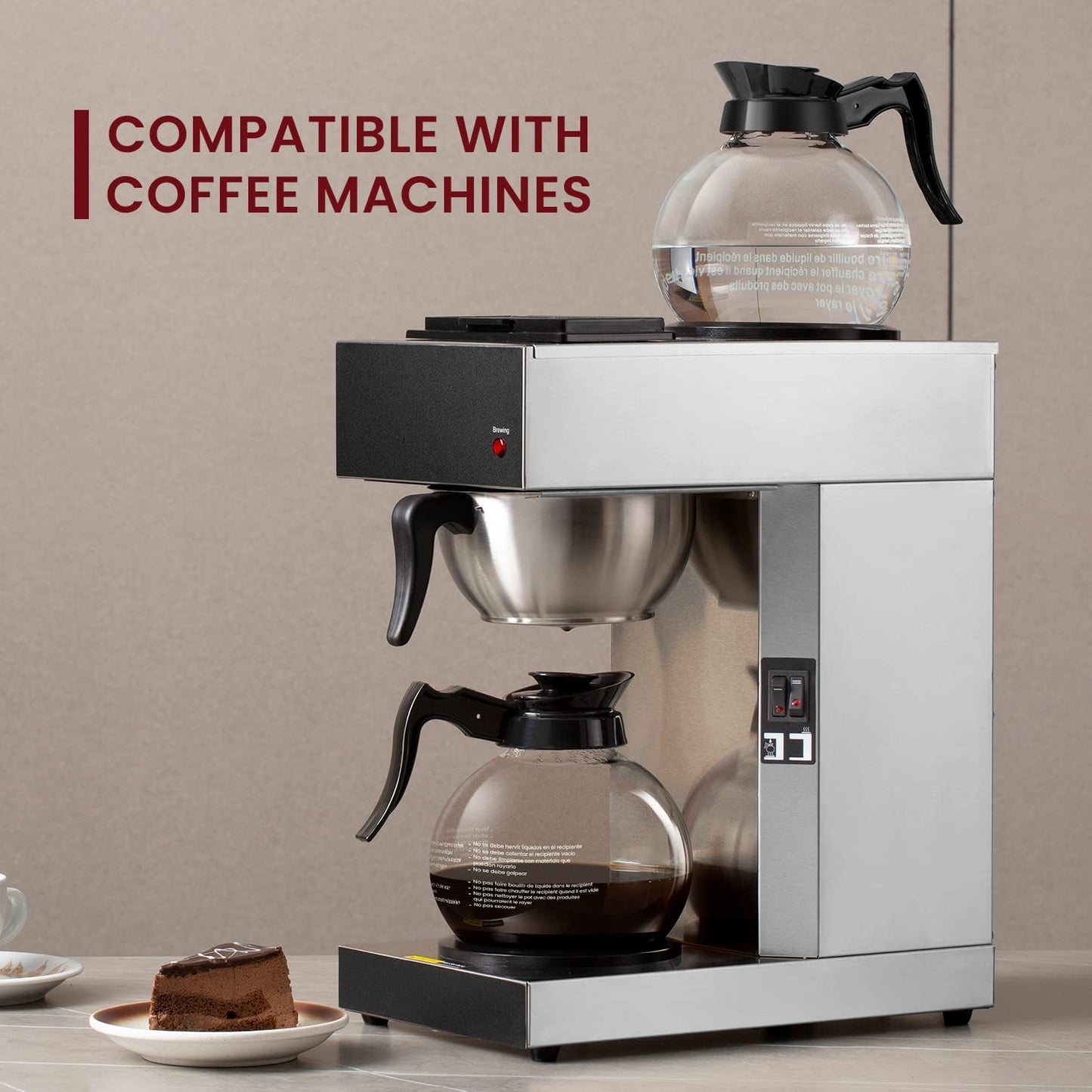 SYBO Coffee Pot Decanter, 12-Cup Glass Coffee Decanter Black