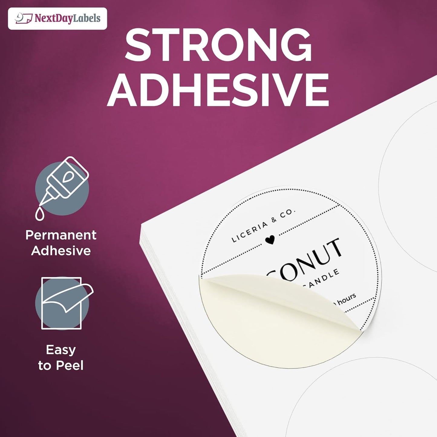 NextDayLabels 1.5 Inch Round Label Matte White, Blank Laser/Inkjet Printer Label Circle Sticker (750 Labels, 25 Sheets of 30)