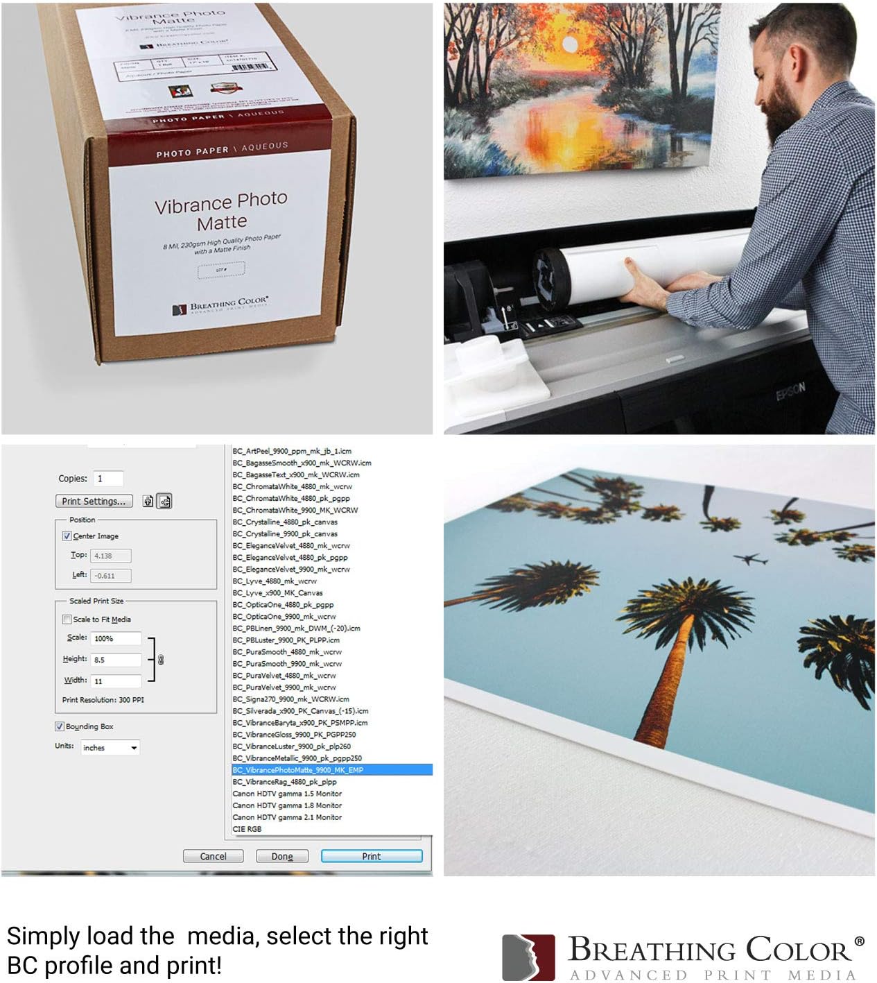 Vibrance Matte Photo Printer Paper 12 mil 230 gsm Matte Finish Premium Photo Paper Roll on 3in Core 12 inches x 100 ft Works with Most Inkjet Printer Professional Makes and Models Like Epson Canon HP