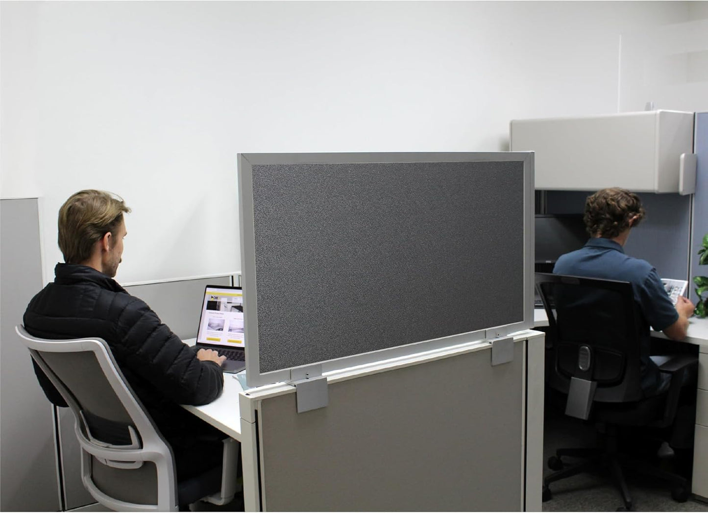 OBEX Acoustical Cubicle Privacy Screen Extender Desk Panel & Office Divider, Add Separation & Block Noise, 12" x 72", Graphite