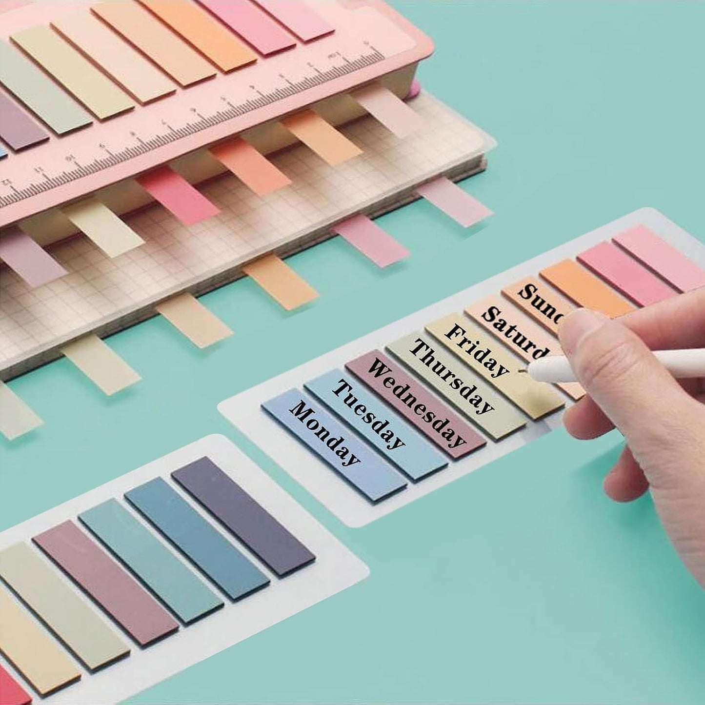 ELII 1600pcsTabs Page Markers Morandi Sticky Index Tabs,Transparent Sticky Notes Book Markers Tabs Label Stickers Index Tabs for Reading Notes, Classify File