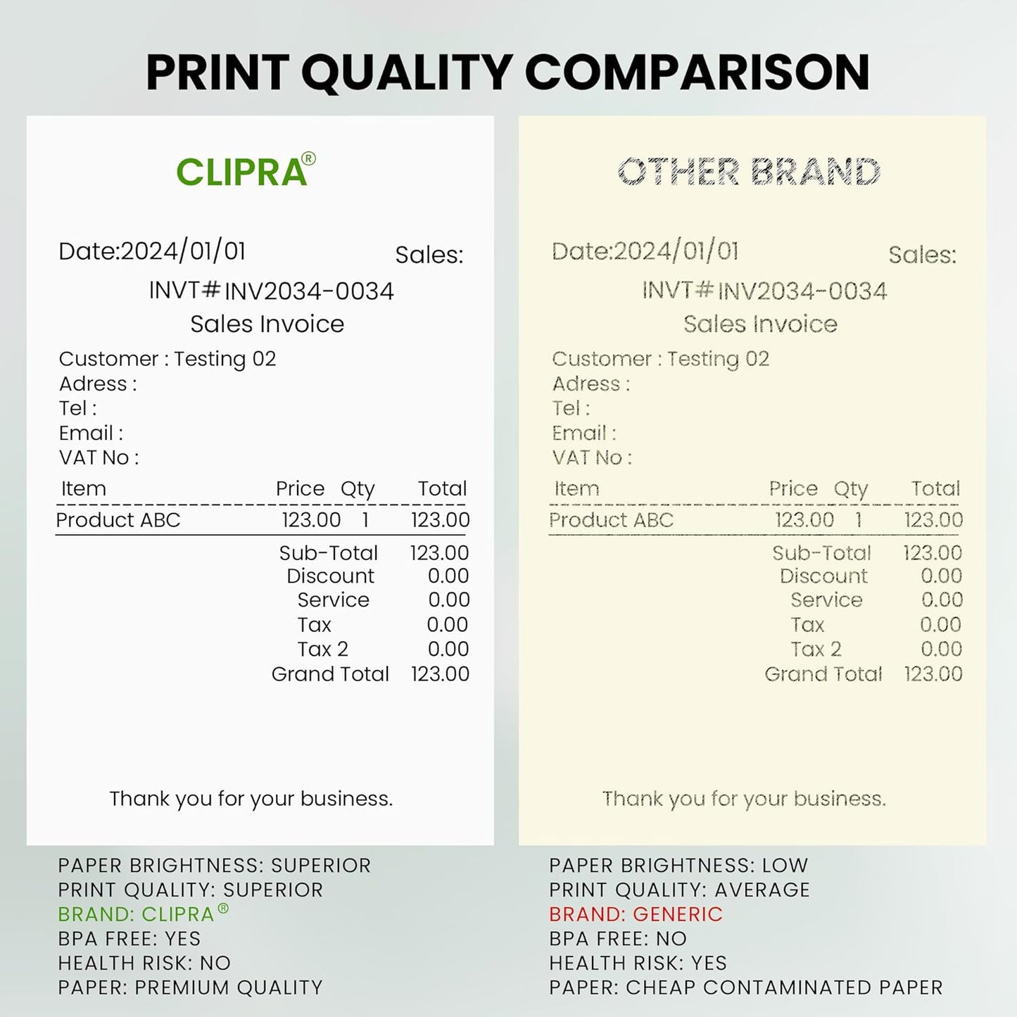 3 1/8 x 230 Thermal Paper Receipt Rolls (10 PACK) [USA Based Brand] 55 GSM - Compatible with All POS Systems, Cash Registers - BPA Free, Premium Quality Receipt Paper Rolls