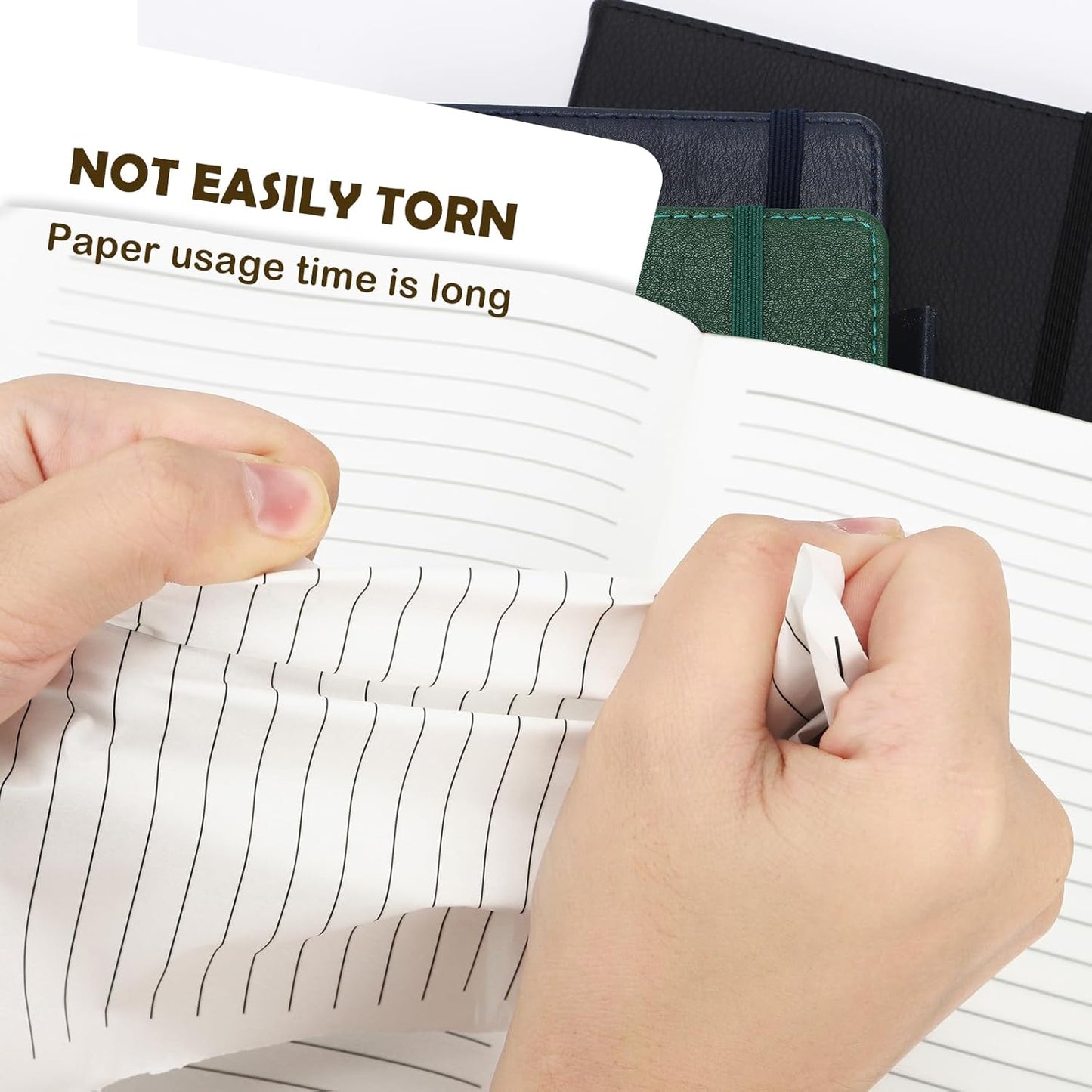 Stone Paper Notebook for Women Men, Waterproof Notebook Hardcover Executive Journal, Ruled Notebooks for Writing, Business, Work ＆ School, 160 Pages Notebook with Gift Box (B5 Blue)