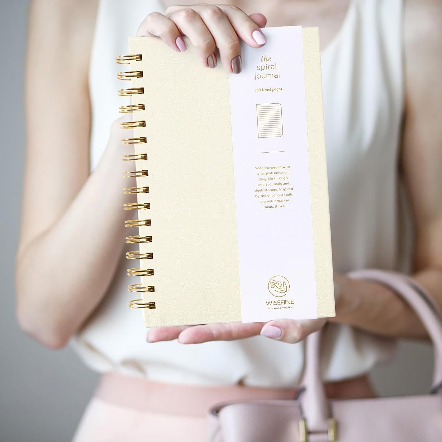 Spiral Journal Notebook with 160 Lined Pages – Hardcover Writing Journal with Gold Twin-Wire Binding, A5 College Ruled Notebooks for Work, School, Travel, Diary, Gift for Women & Men