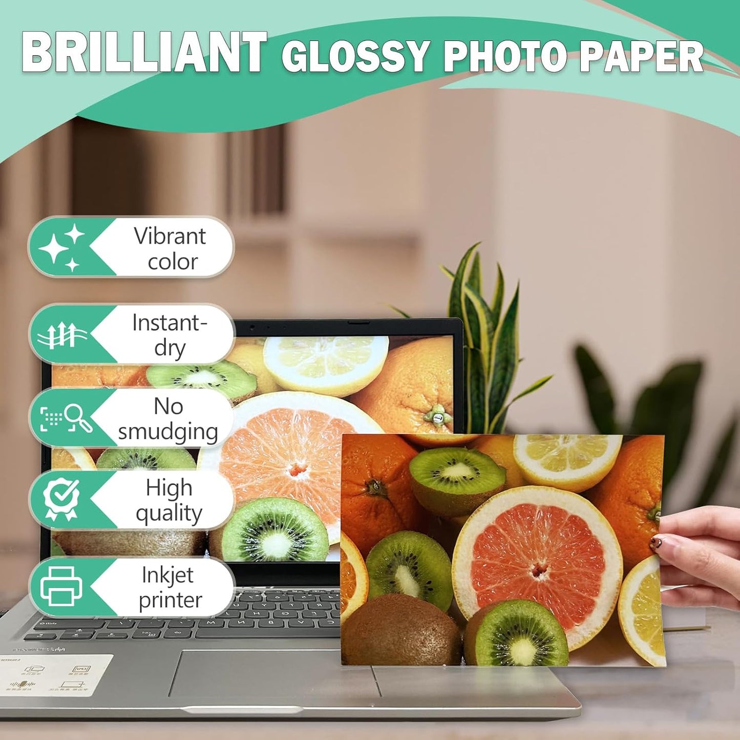 13x19 Glossy Photo Paper for Inkjet Printer, A3+ Big Photo Paper, Super B Size Full Sheet, 100 Pack, 200gsm/52lb,