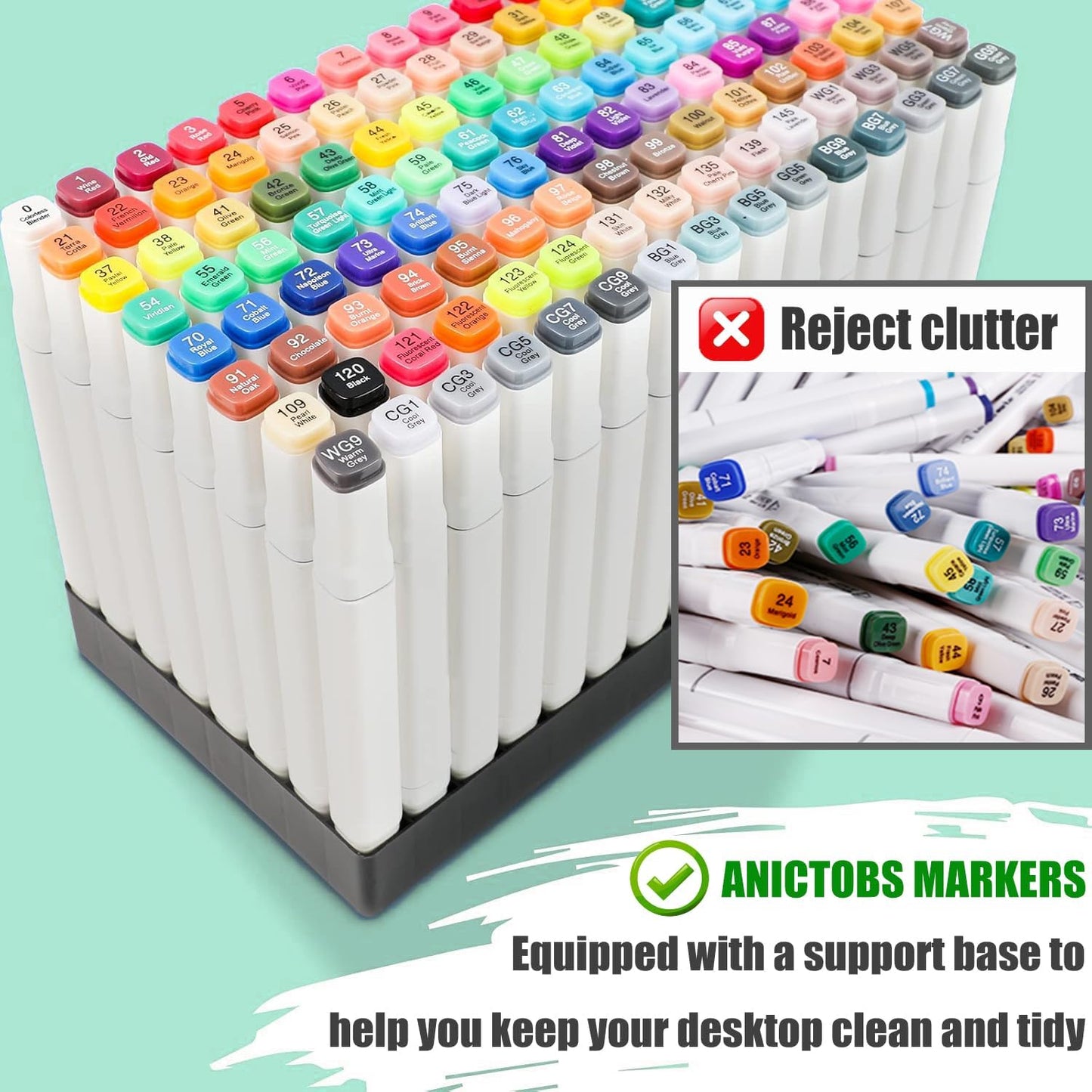 Alcohol Markers 262 Colors with Base Support, Drawing Art Markers Perfect for Students Kids and Adults Comics Sketching Illustration Artistic Creation Gift