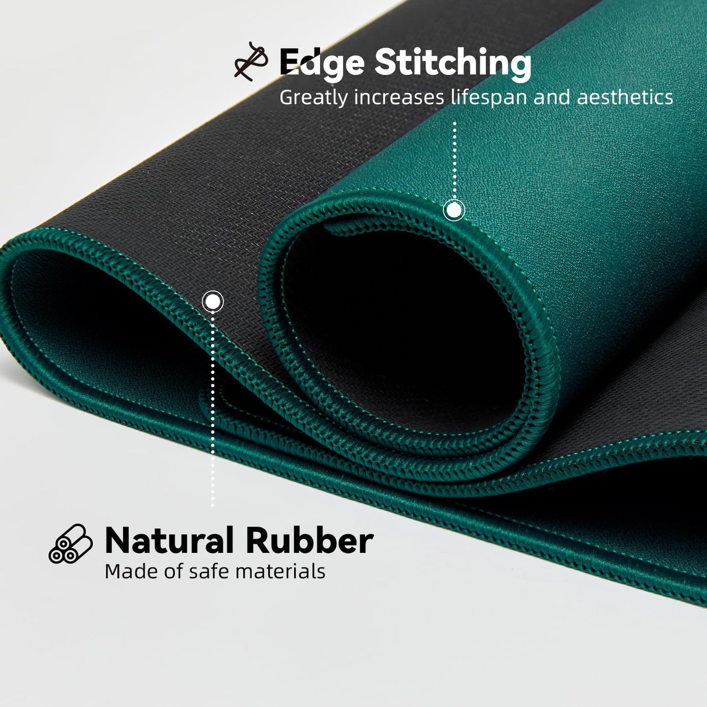 Waterproof Large Gaming Mouse Pad with Durable Stitched Edges, Non-Slip Rubber Base, Grainy Jacquard Mouse Mat Desk Pad for Home Office Gaming, 27.5"*11.8"*0.12", Green