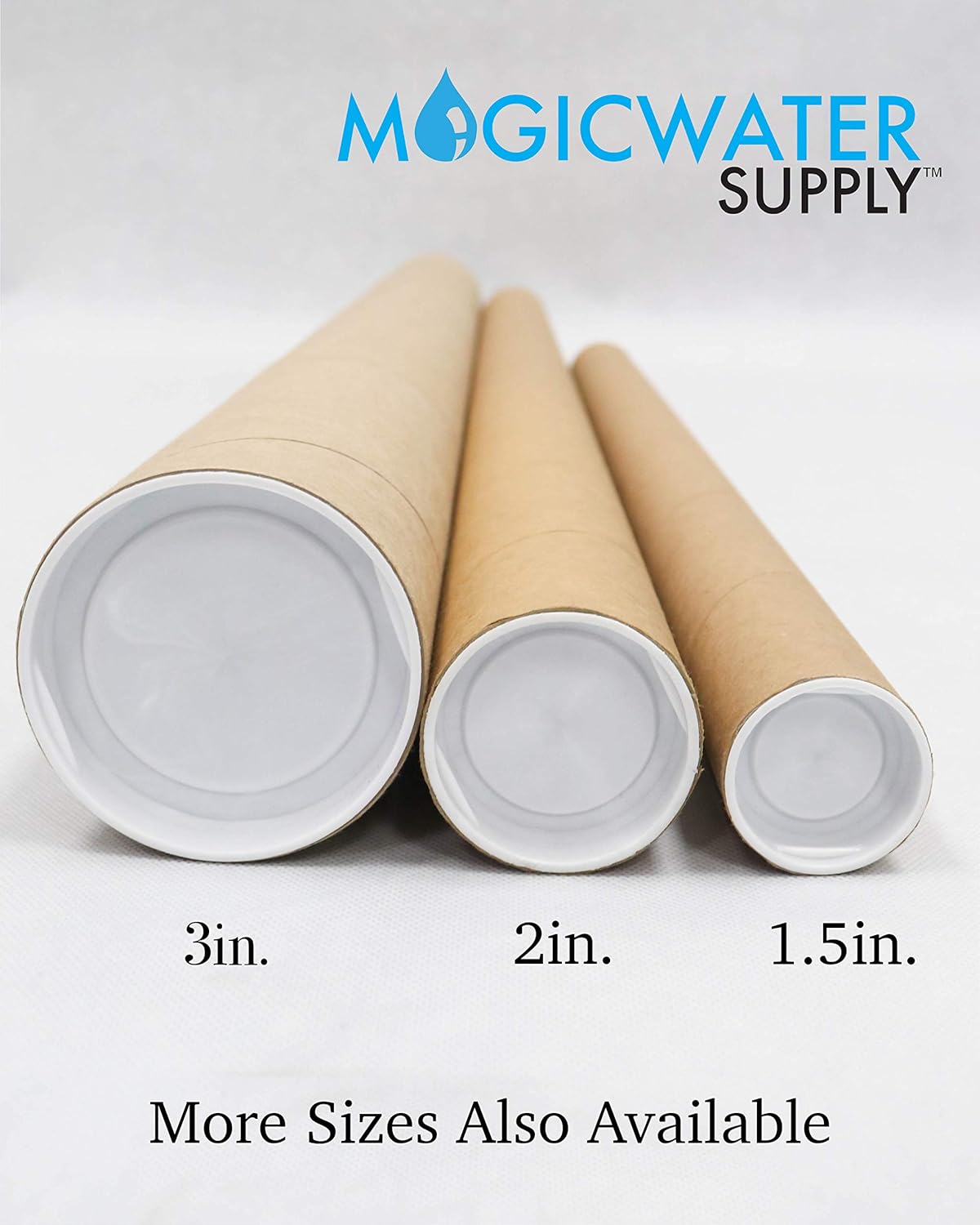 MagicWater Supply Mailing Tube - 2 in x 18 in - Kraft - 2 Pack - for Shipping and Storage of Posters, Arts, Crafts, and Documents