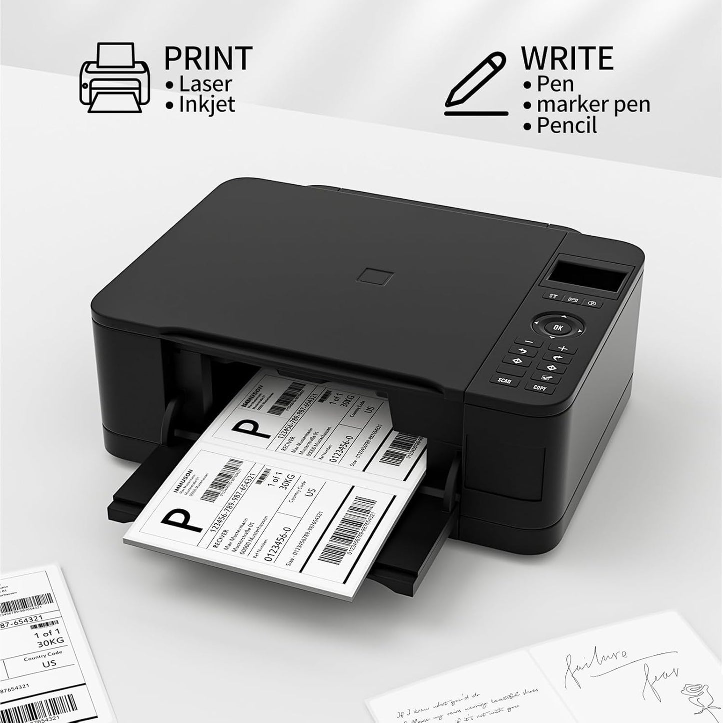 Coopaty Half Sheet Shipping Labels for Laser and Inkjet Printers 8.5 x 5.5 Mailing Address Labels, Permanent Adhesive (2000 Sheets, 4000 Labels)